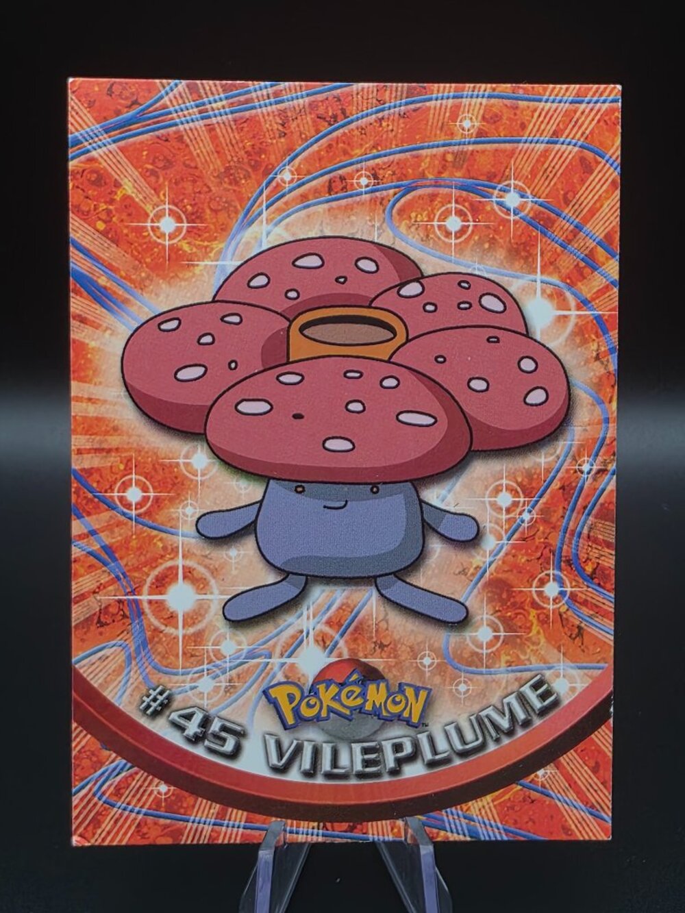 1998 Topps Pokemon TV Animation Edition #45 Vileplume - Black Logo HP+